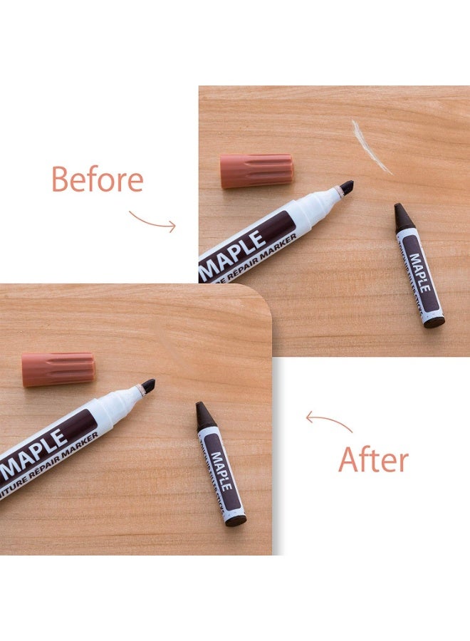 Fasola Furniture Repair Kit, 21 Pcs Wood Markers, Professional Scratch Repair Set for Cabinet and Table, Touch Up Pens and Wood Filler Sticks for Home Restoration, Effective Furniture Scratch Remover for DIY Maintenance (Brown) - Image 4